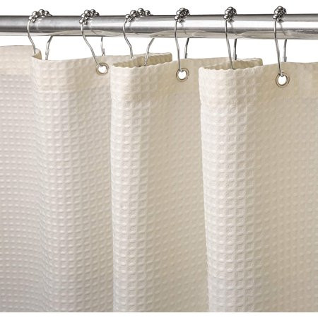 Waffle Shower Curtain with Metal Rings Shower Curtain Bathtub Mildew Proof Fabric Heavy Duty Bathroo | Walmart (US)