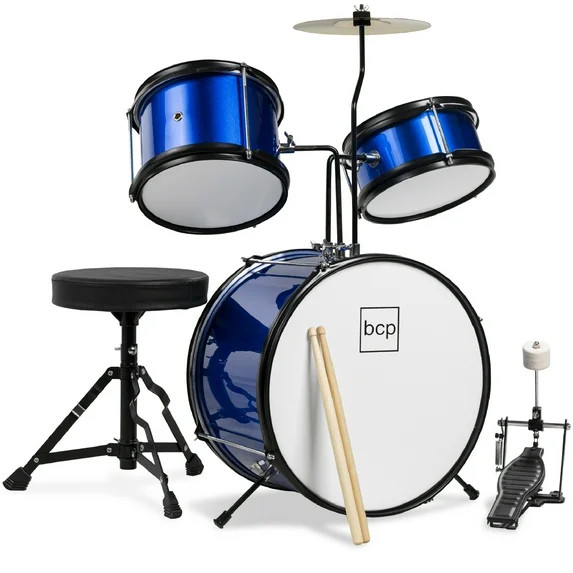 Best Choice Products Kids Beginner 3-Piece Drum, Musical Instrument Set w/ Sticks, Cushioned Stoo... | Walmart (US)