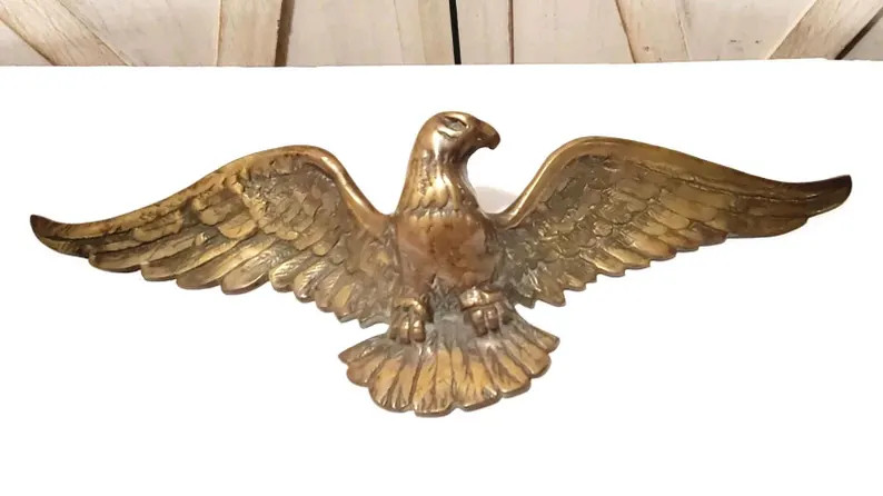 Vintage Brass American Eagle Wall Hanging 80s | Etsy (US)