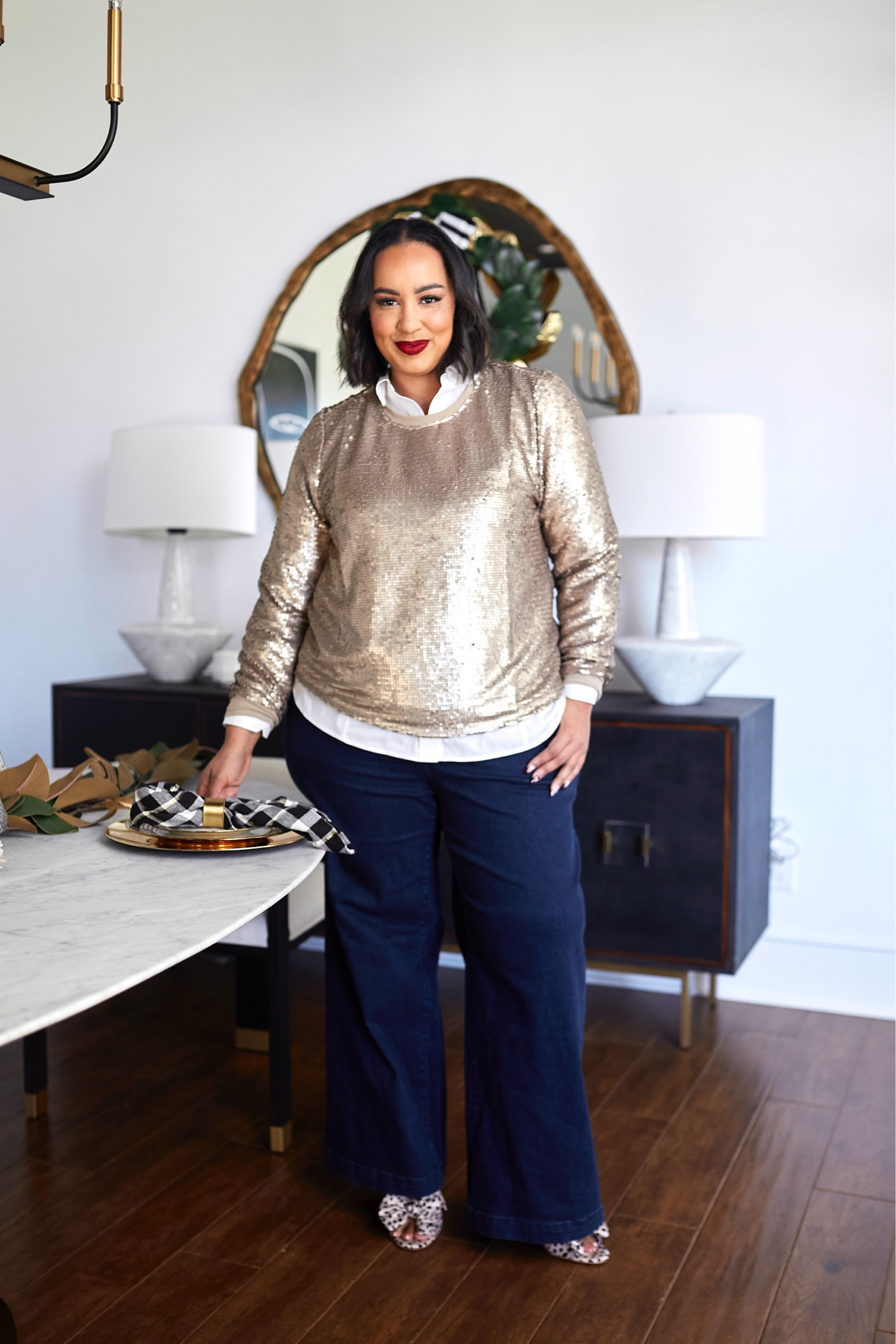 This sequin sweatshirt is so pretty and super versatile! I’m wearing a 14/16  wearing lane Bryant 

#LTKPlusSize #LTKFindsUnder100 #LTKHoliday