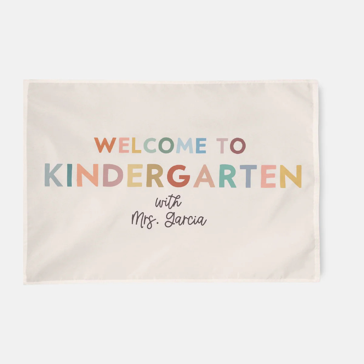 Kindergarten Teacher Custom Name Flag, Wall Tapestry | The Little Lemons Company