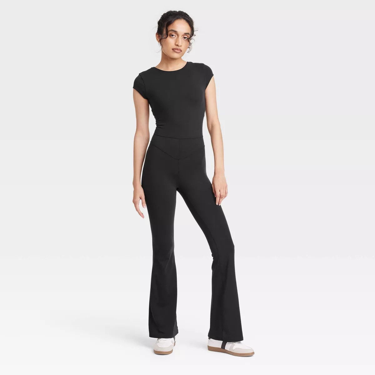 Women's Knit Low Back Flare Active Bodysuit - JoyLab™ Black M | Target