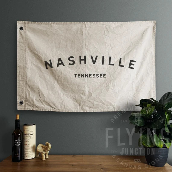 Custom Hand Painted Cotton Canvas Flag  Vintage Look  Wall | Etsy | Etsy (US)