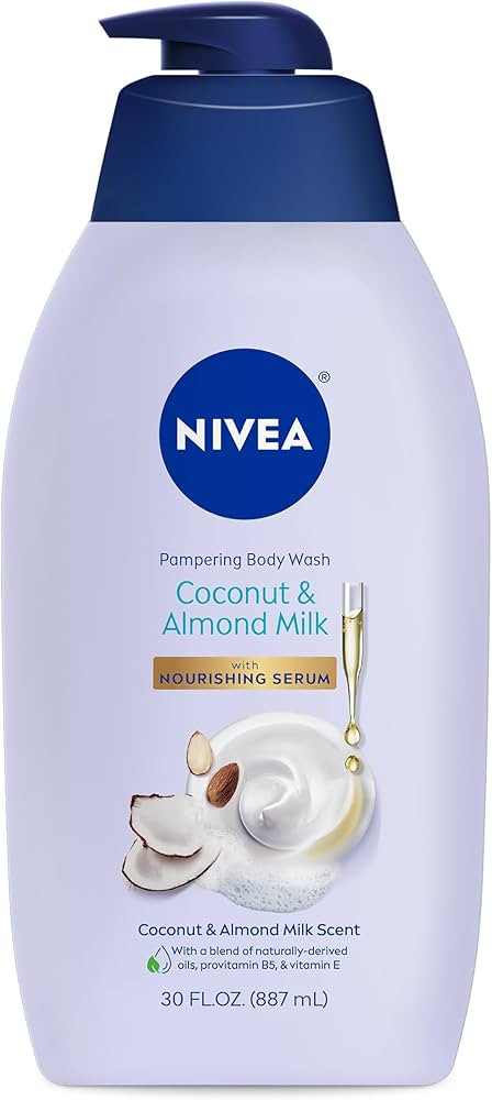NIVEA Coconut and Almond Milk Moisturizing Body Wash for Dry Skin, 30 Fl Oz Pump Bottle | Amazon (US)