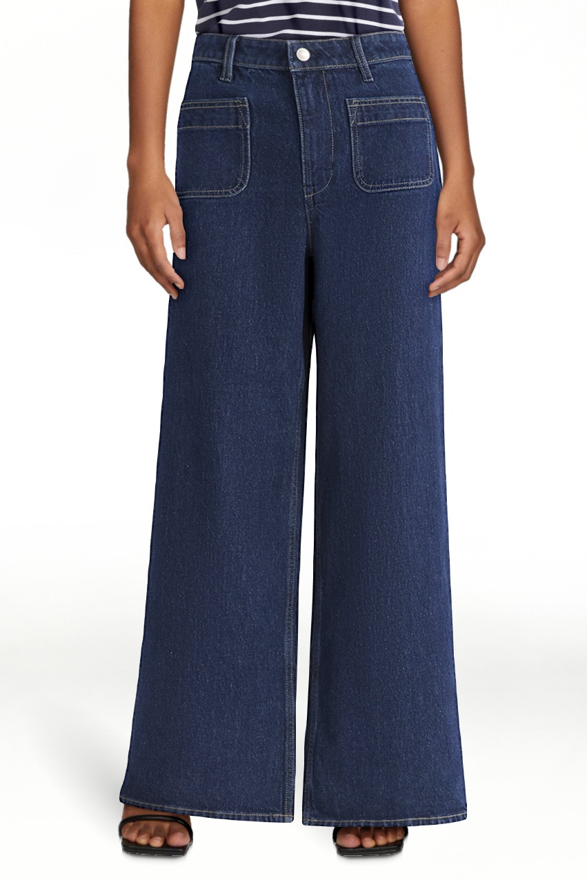 Free Assembly Women's and Women's Plus Wide Leg Jeans with Patch Pockets, 30", 32", and 34" Insea... | Walmart (US)