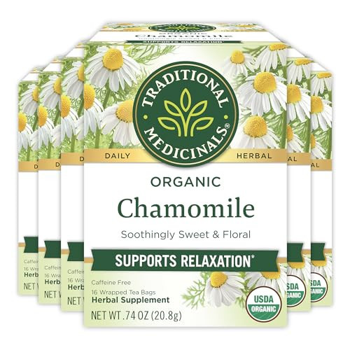 Traditional Medicinals Tea, Organic Chamomile, Calming, Calms Your Nerves, Supports Healthy Digestion, 96 Tea Bags (6 Pack) | Amazon (US)