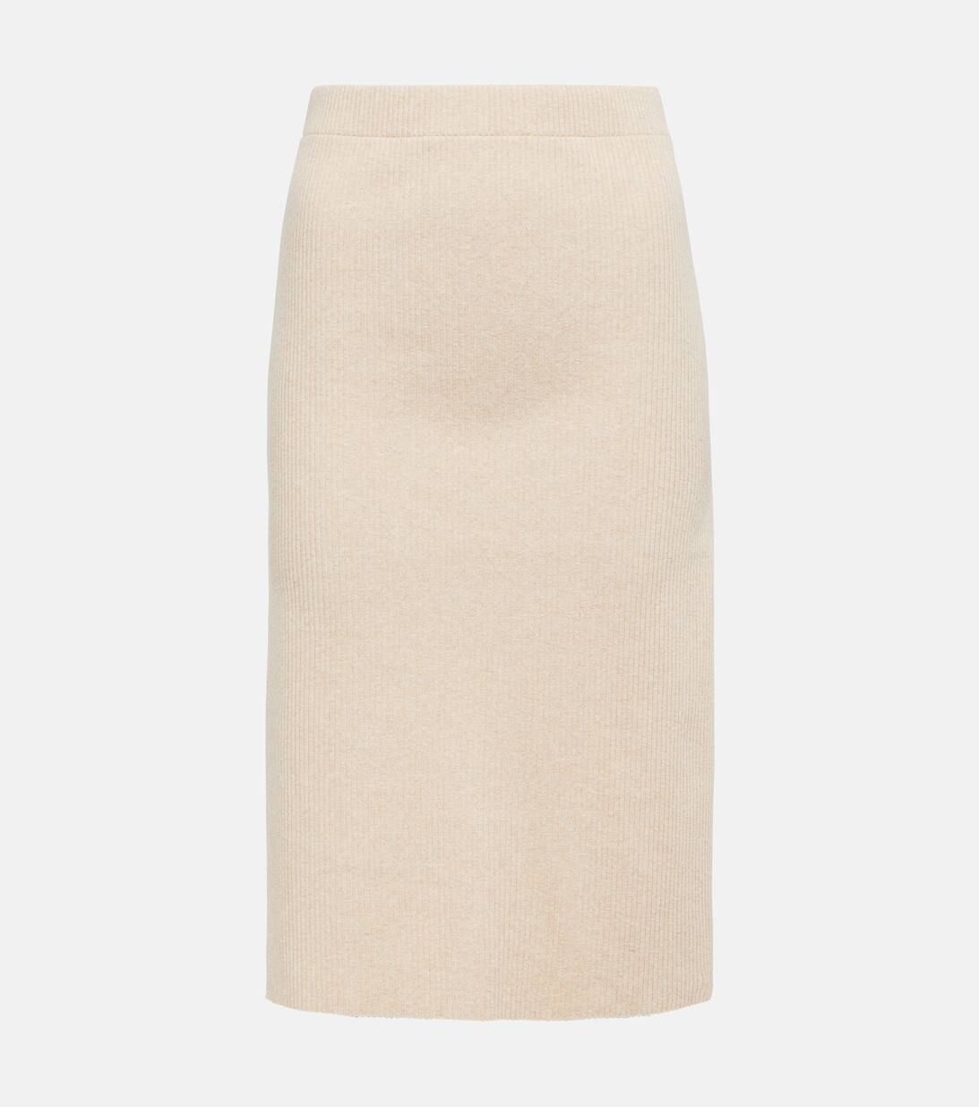 WomenDesignersVinceClothingSkirtsMidi skirts VinceRibbed-knit cotton-blend midi skirt | Mytheresa (US/CA)