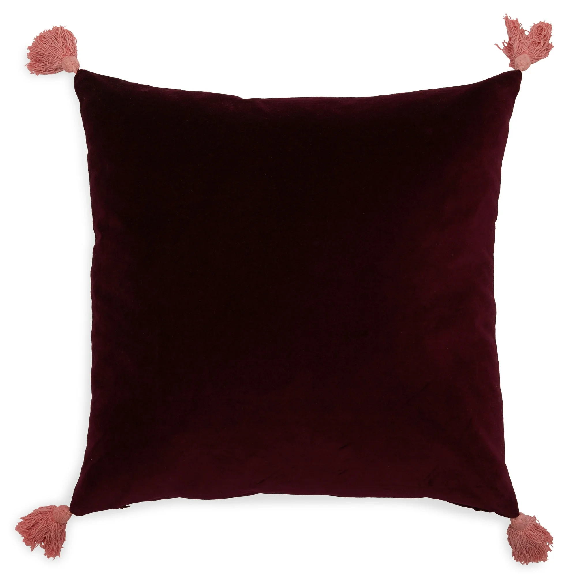 Velvet Decorative Throw Pillow with Tassels, 20x20" by Drew Barrymore Flower Home | Walmart (US)