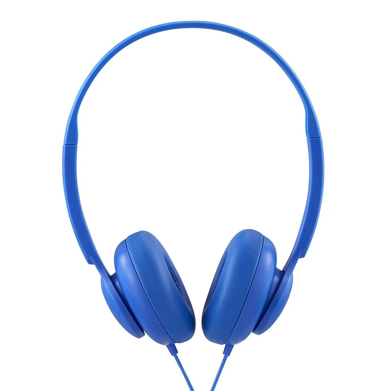 onn. Wired On-Ear Headphones - Blue - Walmart.com | Walmart (US)
