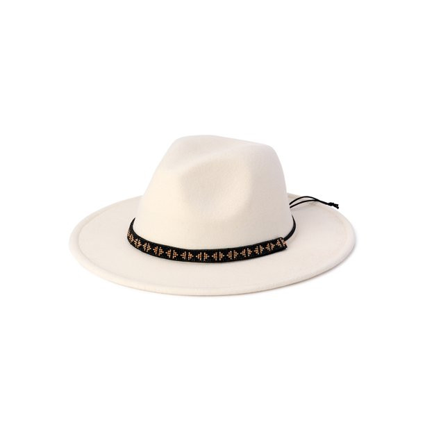 Time and Tru Adult Women's Beaded Trim Fedora - Walmart.com | Walmart (US)