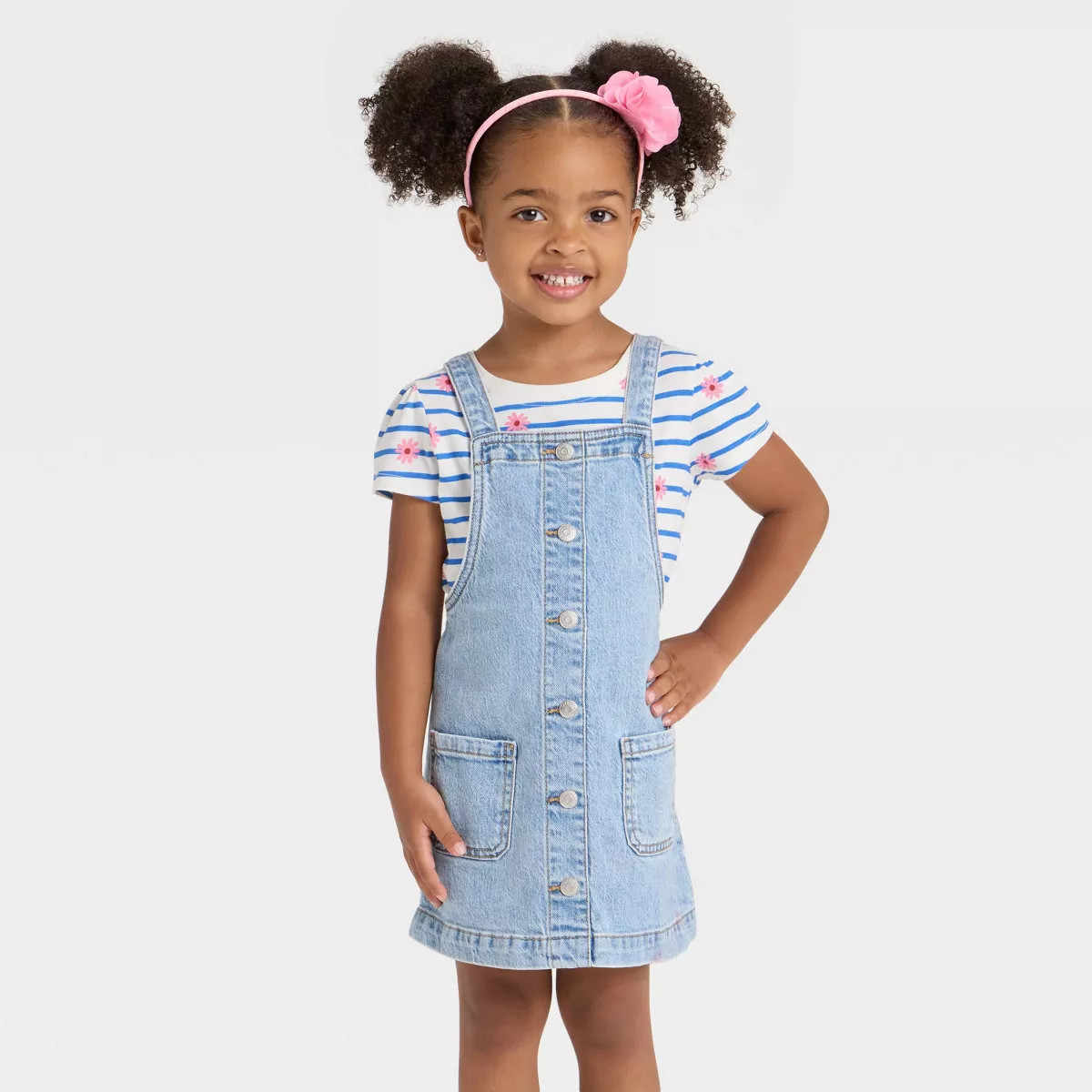 Toddler Girls' Denim Skirtalls - Cat & Jack™ Light Wash | Target