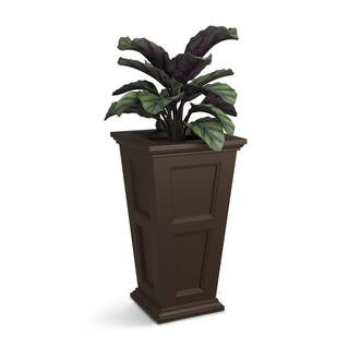 Fairfield 28 in. Tall Self-Watering Espresso Polyethylene Planter | The Home Depot