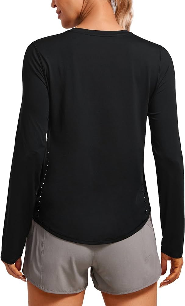 CRZ YOGA Lightweight Long Sleeve Workout Shirts for Women Running UPF 50+ Sun Shirt High Neck Ath... | Amazon (US)