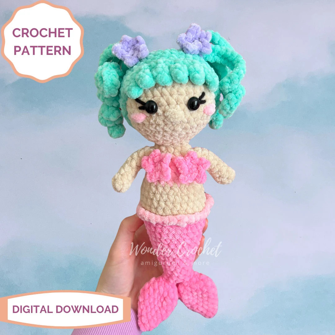 Mermaid Plush Crochet PATTERN - Amigurumi - Etsy | Etsy (US)