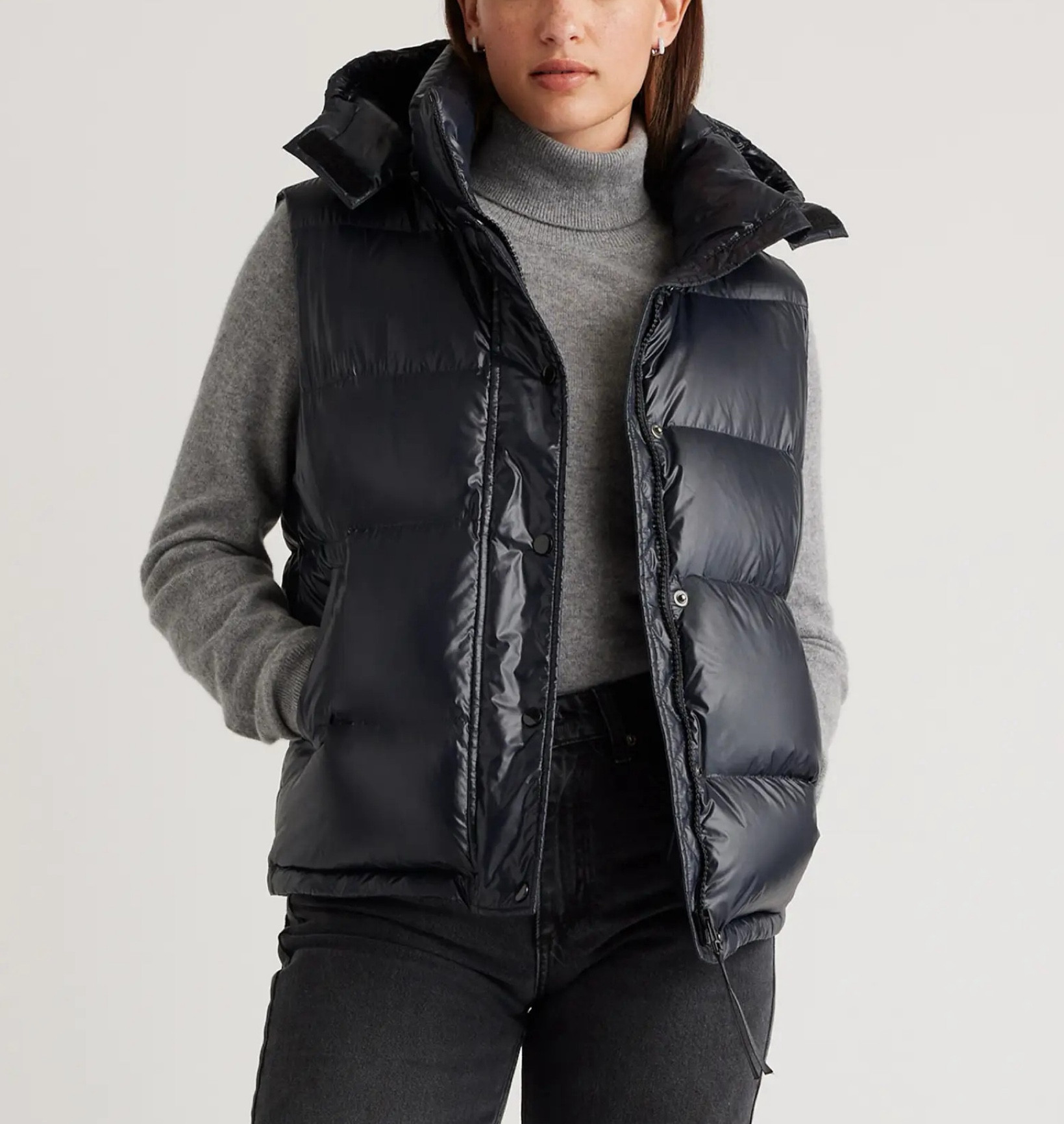 Black puffer vest #fallvest #pufferr