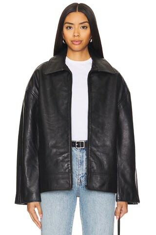 GRLFRND Alek Leather Jacket in Black from Revolve.com | Revolve Clothing (Global)