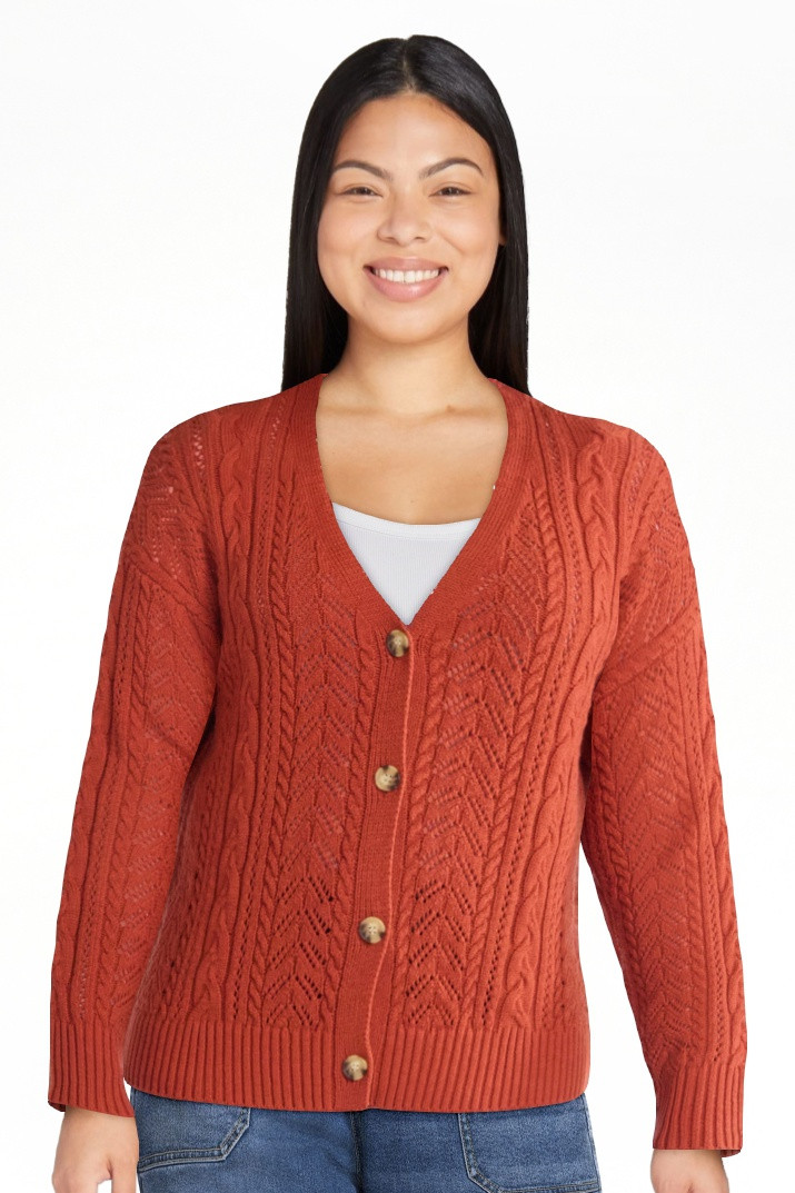 Time and Tru Women's and Women's Plus Long Sleeve Boyfriend Cardigan, Lightweight, Sizes XS-XXXL | Walmart (US)