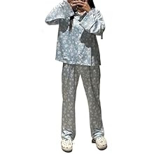 Meiweileya Women Y2k 2 Piece Floral Pajamas Set Button Down Cute Fruit Shirt Palazzo Pants PJ Mat... | Amazon (US)