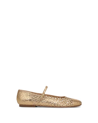 Veronica Beard Ellie Raffia Flat Pale Gold | Veronica Beard