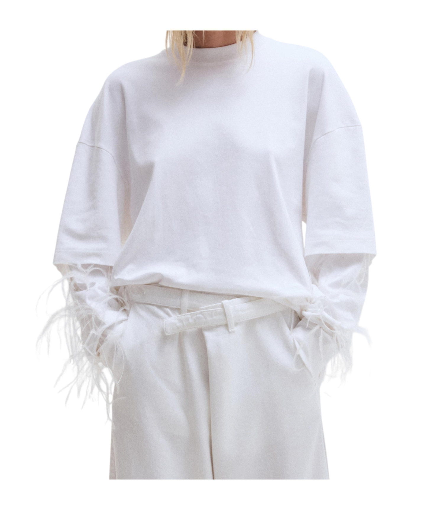 DARKPARK Troy Feather-Sleeve Top | Senser US