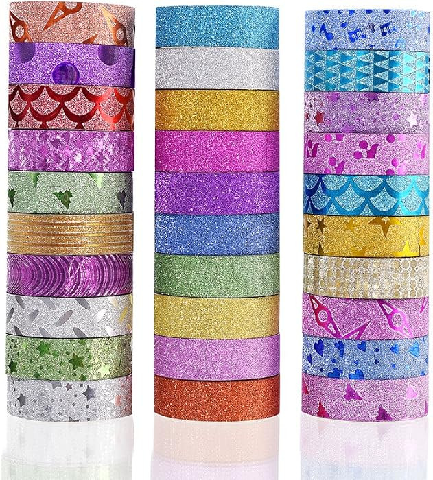 30 Rolls Washi Masking Tape Set,Decorative Craft Tape Collection for DIY and Gift Wrapping with C... | Amazon (US)