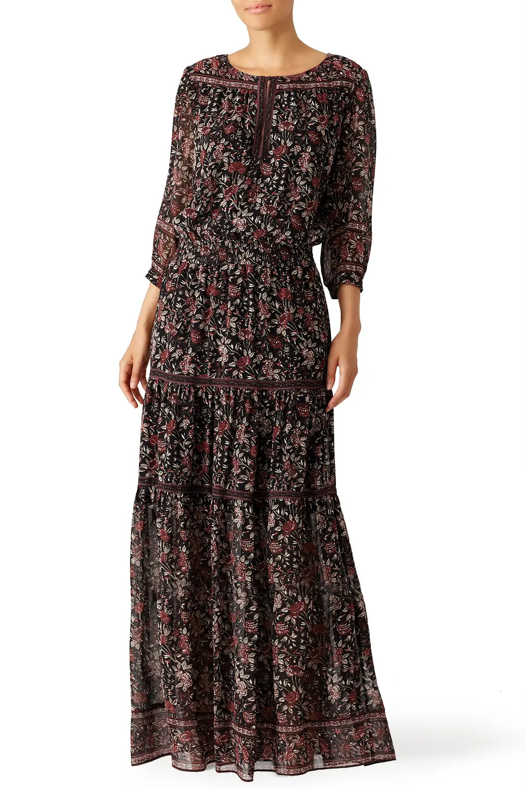 Joie Navy Clover Maxi Dress | Rent The Runway