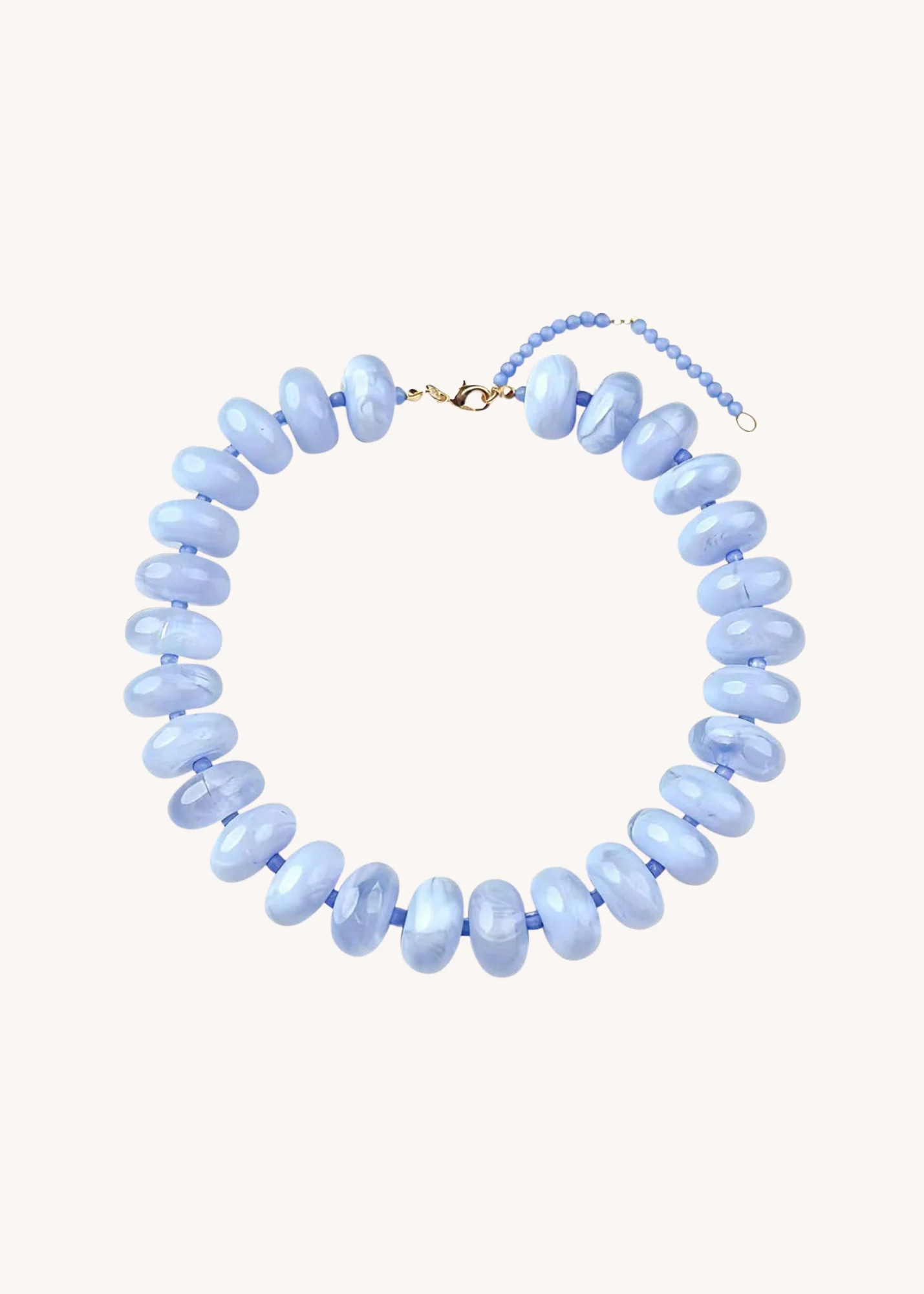 Bailey Chunky Beaded Necklace in Cornflower Blue | Poppy and Pink