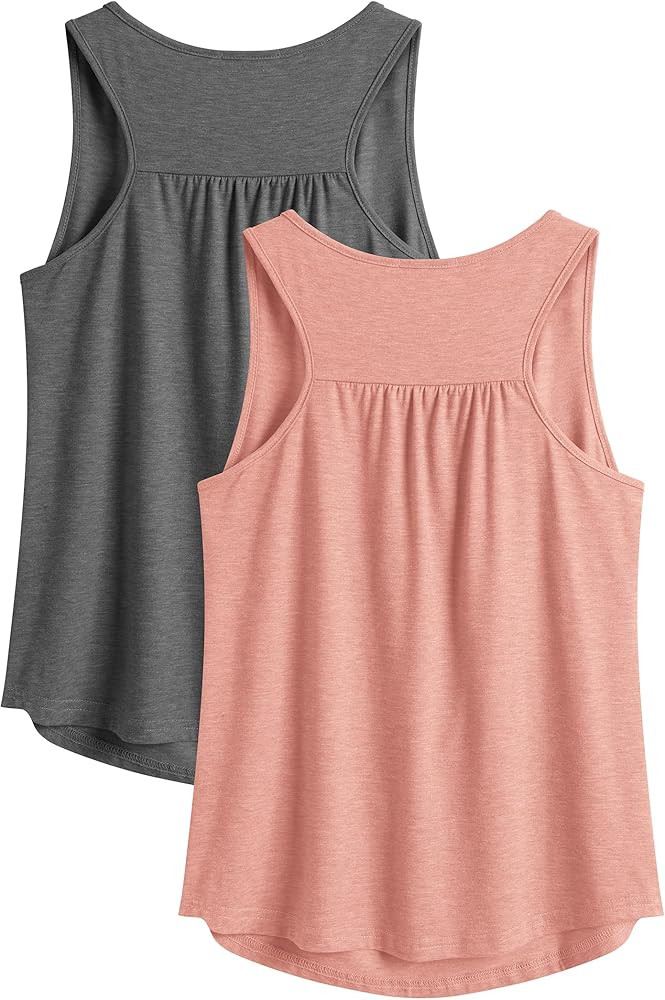 PINSPARK Workout Tank Tops for Women Racerback Loose Fit Yoga Top Sleeveless Gym Shirt Running At... | Amazon (US)