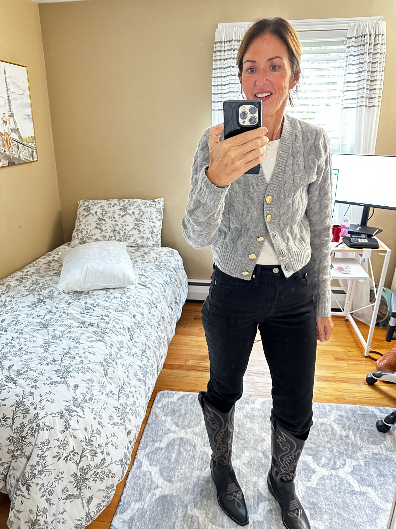 That new sweater feeling! 
Loving my new cardigan. So cozy and affordable. Paired with my favorite Levi’s and cowboy boots 

#LTKFindsUnder50 #LTKFallSale #LTKOver40