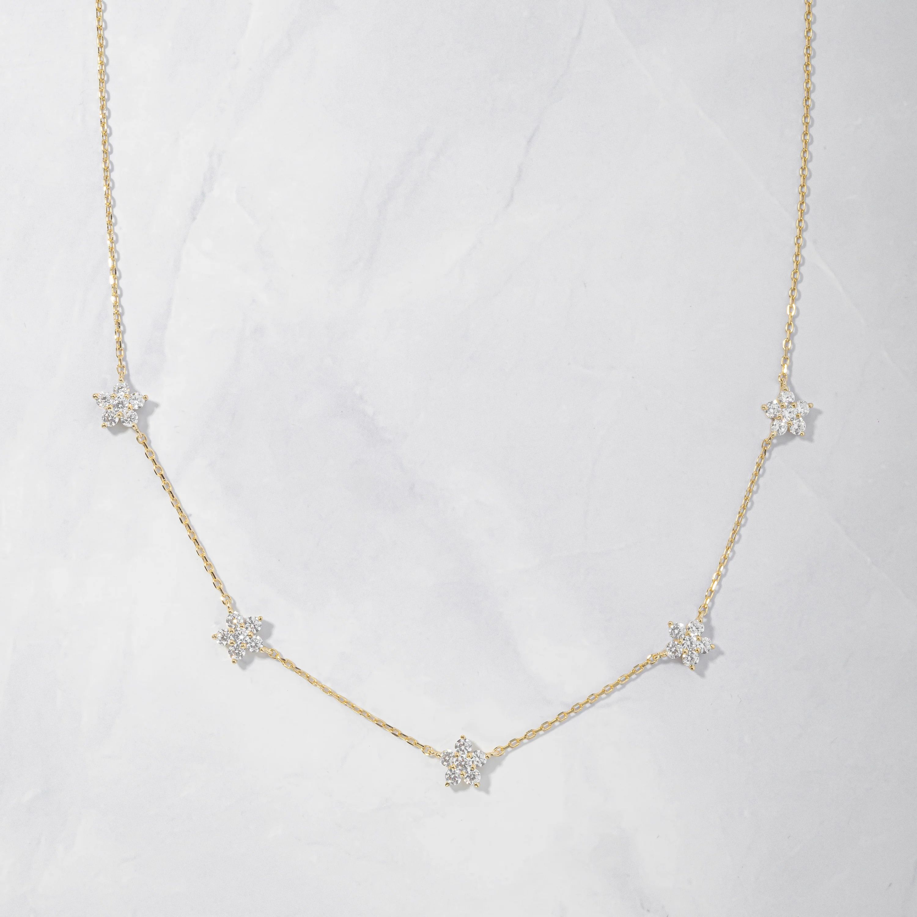 Diamond Flower Necklace | Sami Jewels
