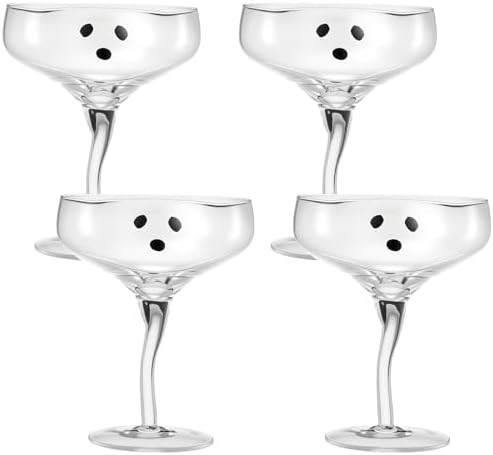 Baderke 4 Pcs Halloween Ghost Martini Glasses 13 oz Margarita Cups, Clear | Amazon (US)