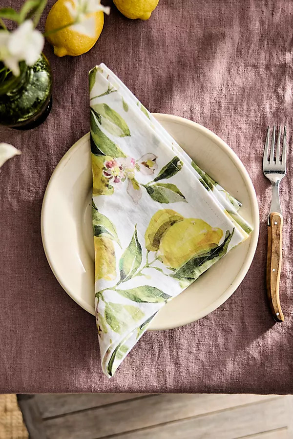 Lemons Linen Napkins, Set of 2 | Anthropologie (US)