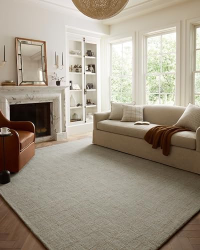 Loloi Chris Loves Julia Polly Collection POL-09 Fog/Wheat 7'-9" x 9'-9" Area Rug | Amazon (US)