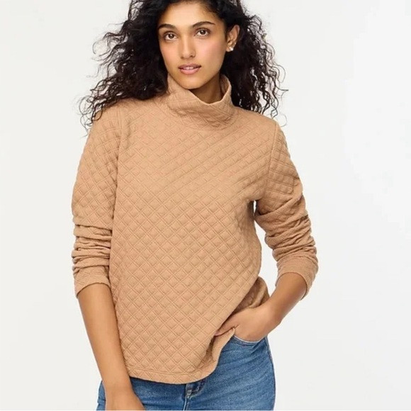 J. Crew Quilted Mockneck Pullover | Poshmark