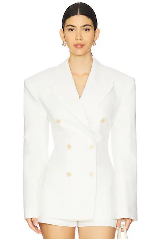 Ronny Kobo Cosette Blazer in White from Revolve.com | Revolve Clothing (Global)