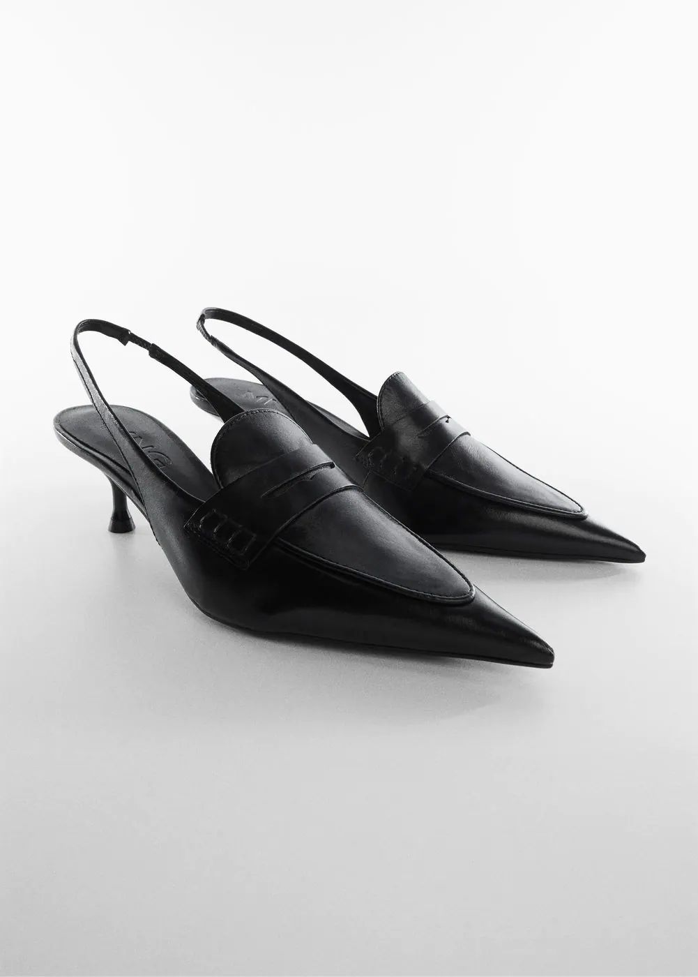 Pointed toe leather shoes -  Women | Mango USA | MANGO (US)
