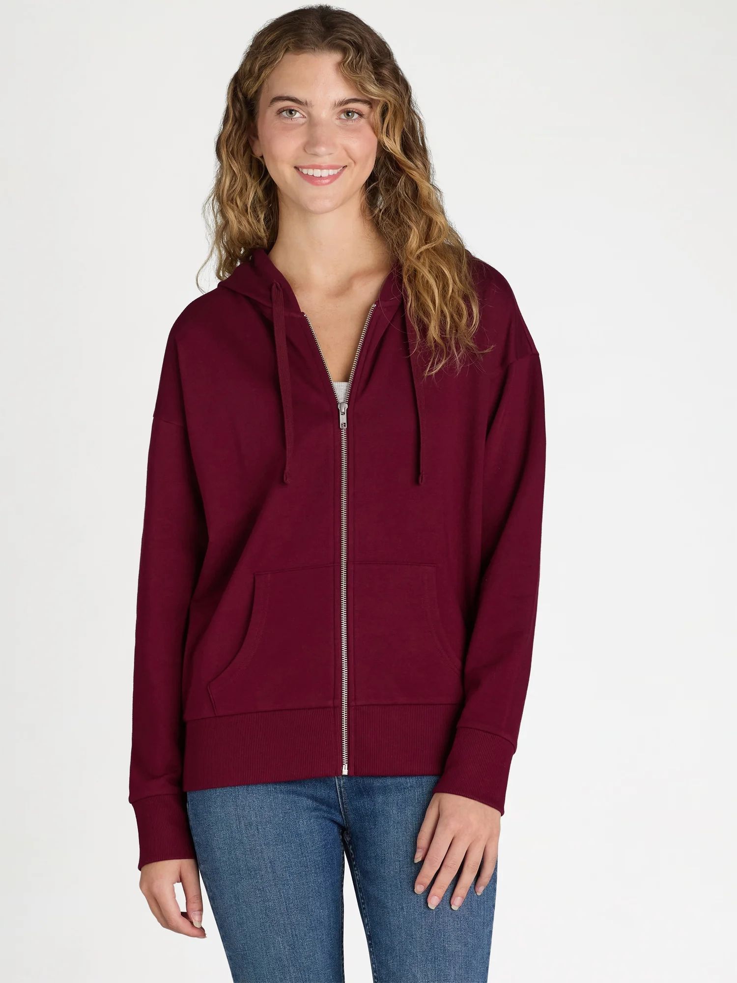 Time and Tru Women’s Zip Up Fleece Hoodie Jacket, Sizes XS-XXXL | Walmart (US)