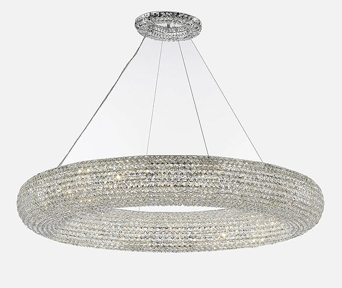 Gallery Crystal Ring Chandelier Modern/Contemporary Lighting Floating Orb Chandelier 52” Wide -... | Amazon (US)