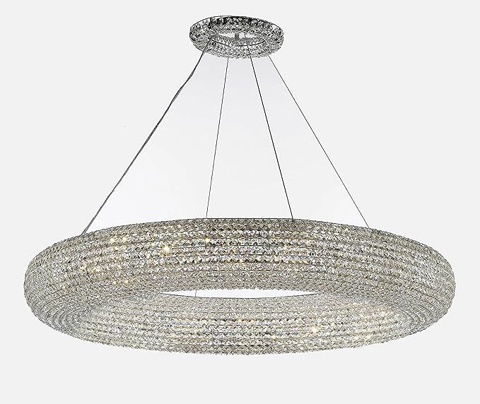 Gallery Crystal Ring Chandelier Modern/Contemporary Lighting Floating Orb Chandelier 52” Wide -... | Amazon (US)