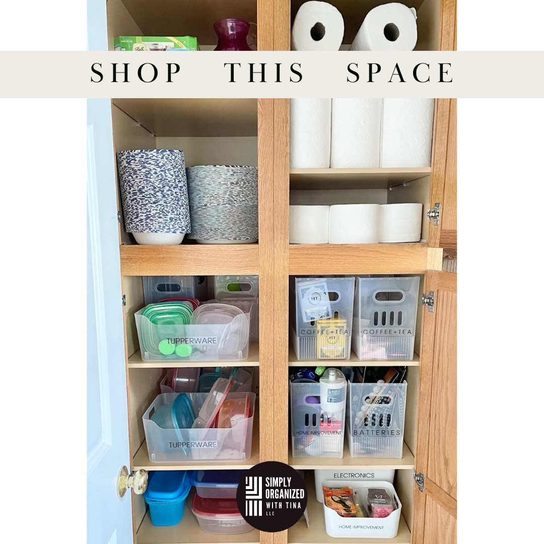 A few simple, cohesive products lend functionality to this utility/back stock closet. Shop these items for your own home, now! 

#LTKHome