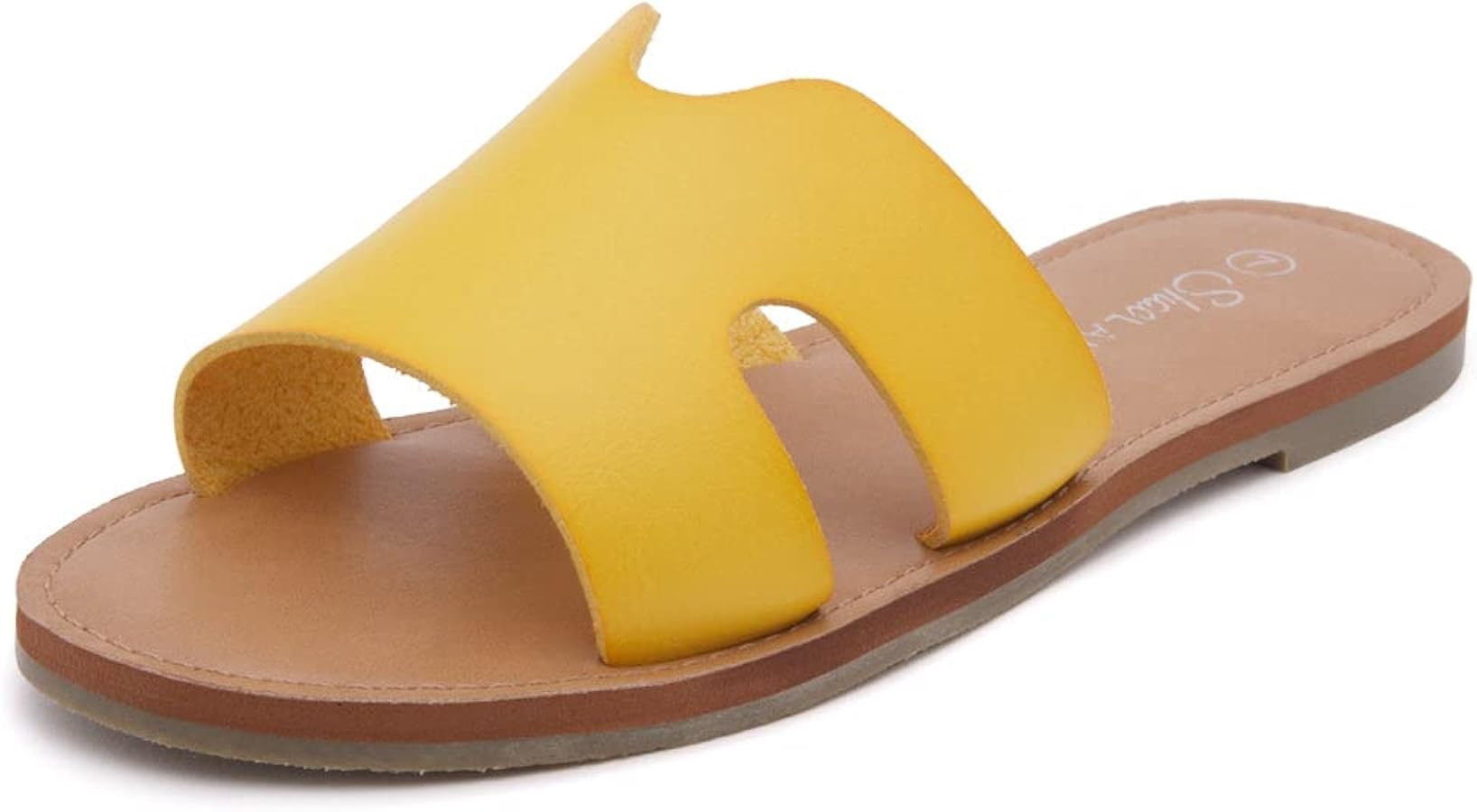Shoe Land Womens SL-Ember Flat Sandals Fashion Slides Slip on Slippers Open Toe Comfort Casual Sa... | Amazon (US)