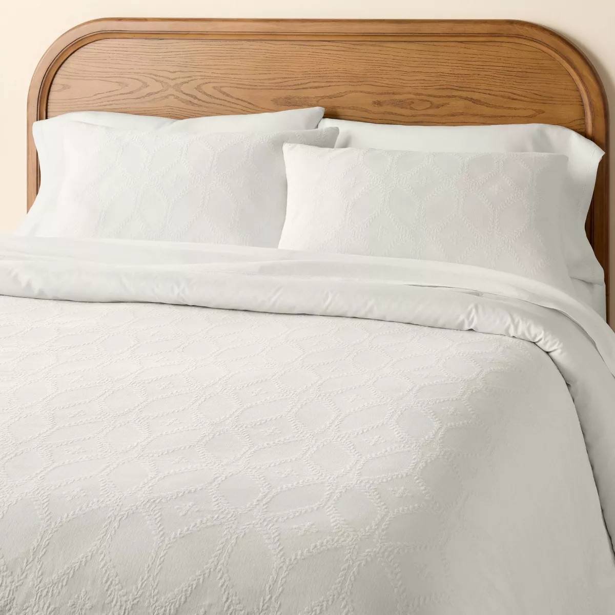 3pc Trellis Pattern Comforter Bedding Set Cream - Hearth & Hand™ with Magnolia | Target