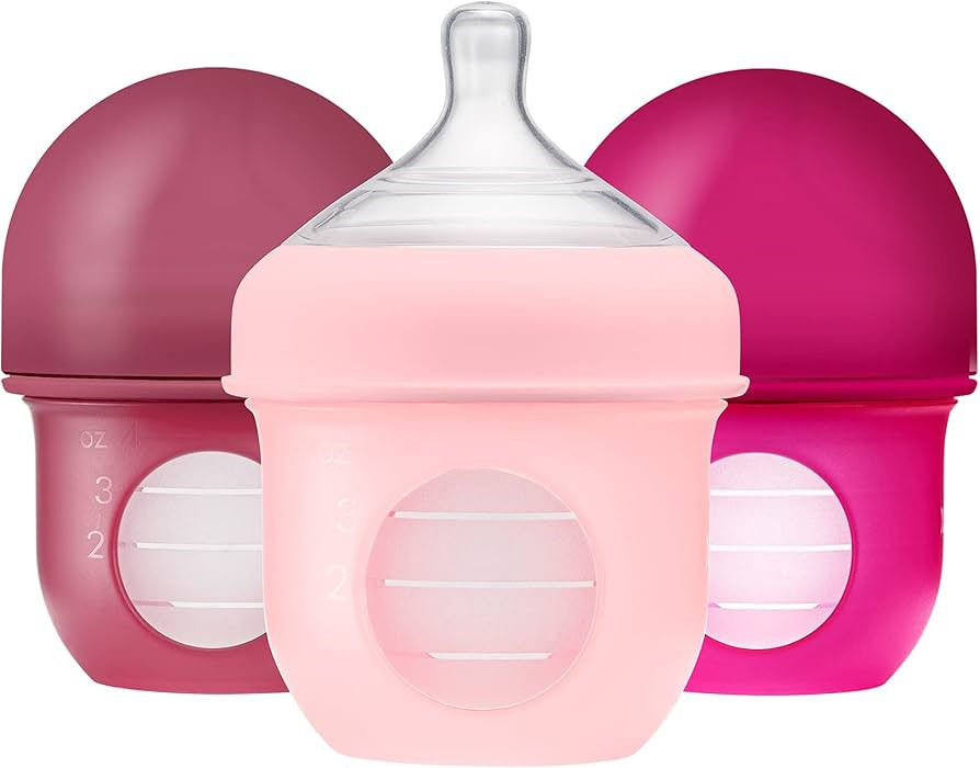 Boon NURSH Reusable Silicone Baby Bottles with Collapsible Silicone Pouch Design-Everyday Baby Es... | Amazon (US)