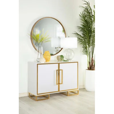 Elsa 2-Door Wood Storage Accent Cabinet White | Wayfair North America