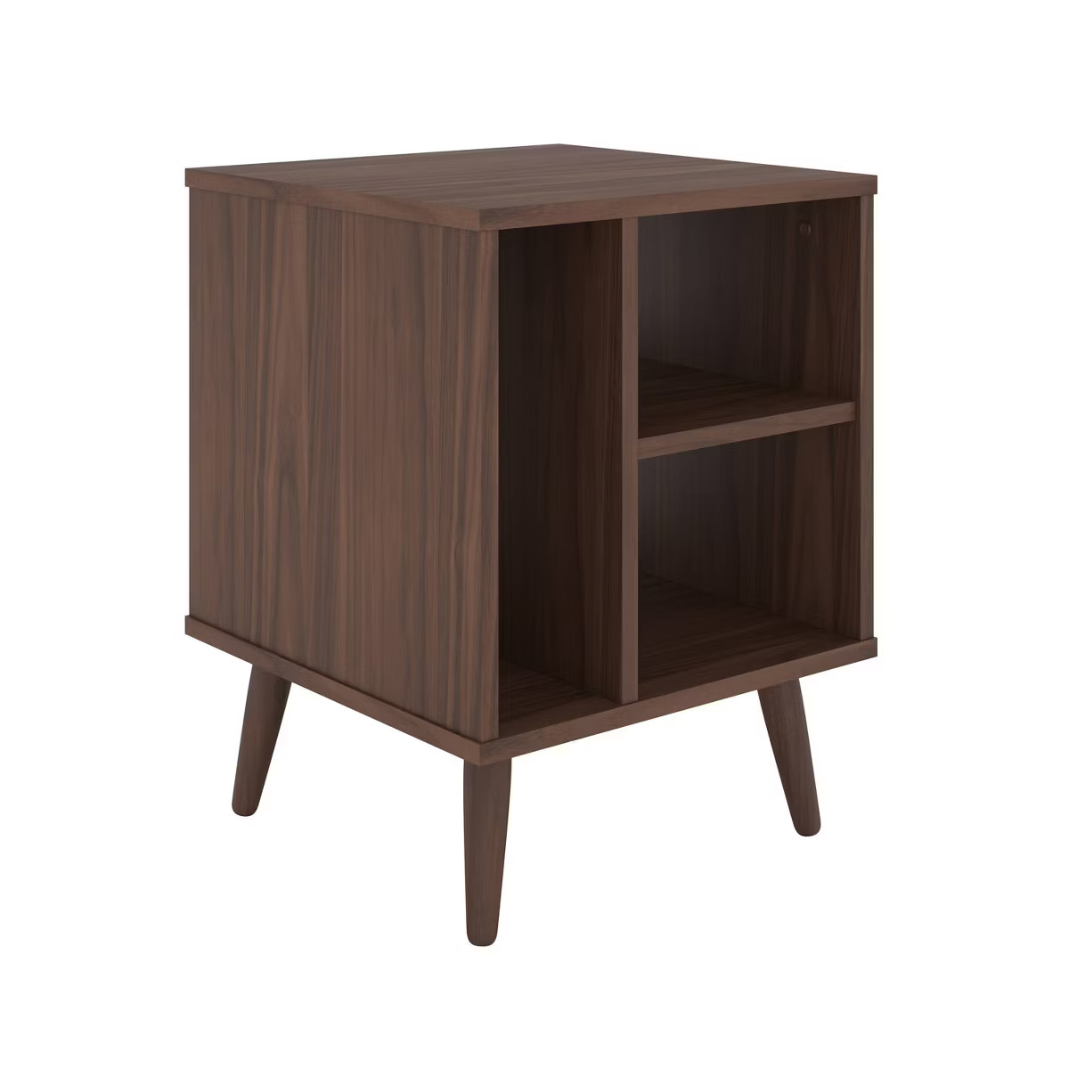 Warson Mid-Century Cubby Style Nightstand Walnut - Boyd Sleep Eco Dream: Modern Bedside Storage, ... | Target