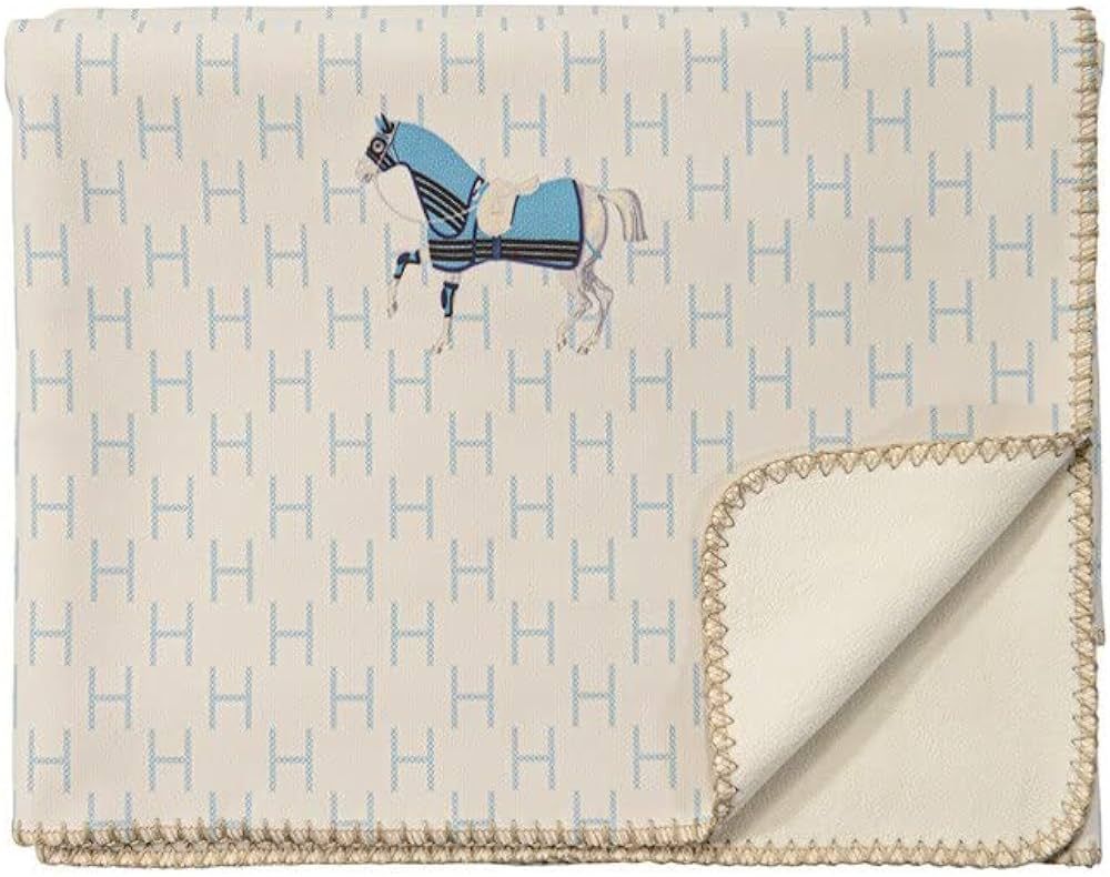 71x79'' Throw Blanket Shawl - Luxury Blue Horse Soft Thickened Sheep Cashmere Blanket for Living ... | Amazon (US)