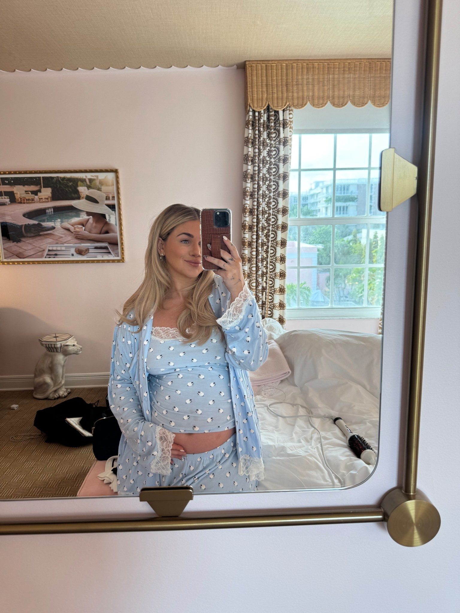 Favorite PJs!!! Currently wearing a large top, XL bottoms — not pregnant I am a medium top and large bottoms 🤍