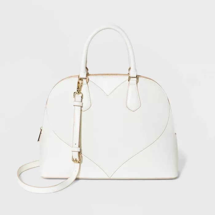 Heart Shaped Large Dome Satchel Handbag - A New Day™ White | Target