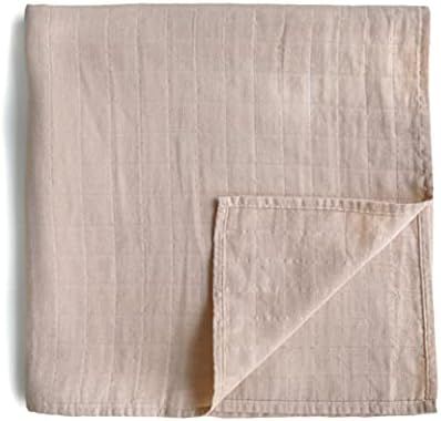 mushie Muslin Baby Swaddle Blanket | 100% Organic Cotton (Blush) | Amazon (US)