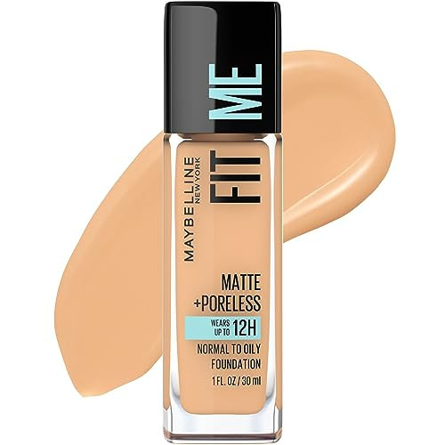 Maybelline Fit Me Matte + Poreless Liquid Oil-Free Foundation Makeup, Natural Buff, 1 Count (Packaging May Vary) | Amazon (US)
